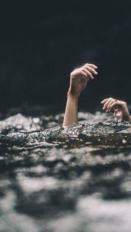 hands, lake Wallpaper 640x1136