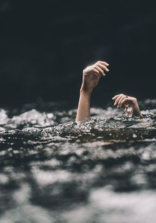 hands, lake Wallpaper 1668x2388