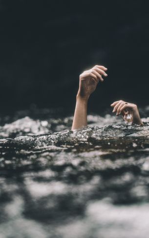 hands, lake Wallpaper 1752x2800