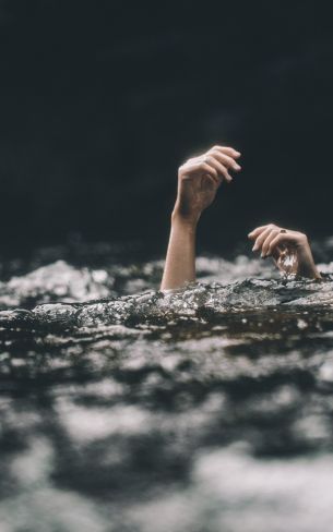 hands, lake Wallpaper 800x1280