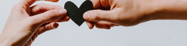 heart, hand, black Wallpaper 1590x400