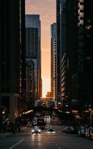 city, car, sunset Wallpaper 1752x2800