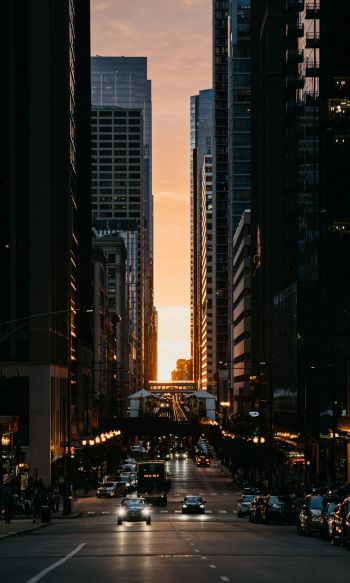 city, car, sunset Wallpaper 1200x2000