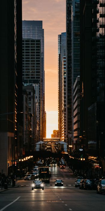 city, car, sunset Wallpaper 720x1440