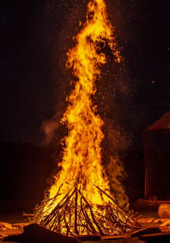 bonfire, flame, sparks Wallpaper 1668x2388
