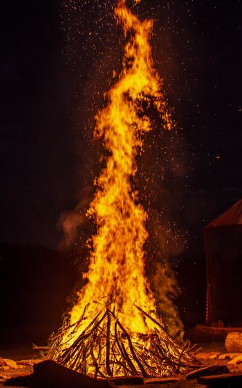 bonfire, flame, sparks Wallpaper 1752x2800