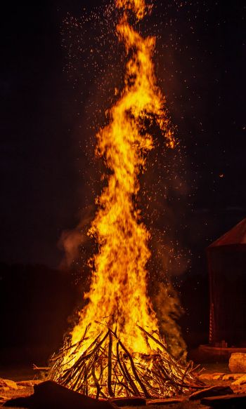 bonfire, flame, sparks Wallpaper 1200x2000