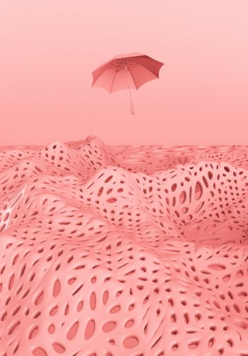 3D modeling, graphics, umbrella Wallpaper 1668x2388