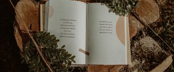 book, plants, tree, hemp, mood, dream, about love Wallpaper 3440x1440