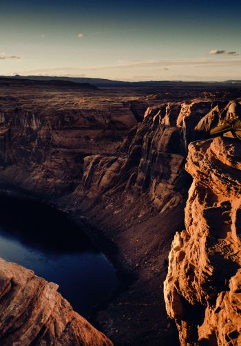 canyon, lake, rocks, sun, photographer Wallpaper 1640x2360