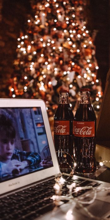 New Year, home alone, coca-cola, pizza, rest, movie, lights, garland Wallpaper 720x1440