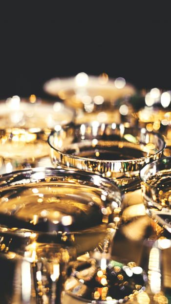 cup, golden, glass, sparkling, champagne, rest Wallpaper 750x1334