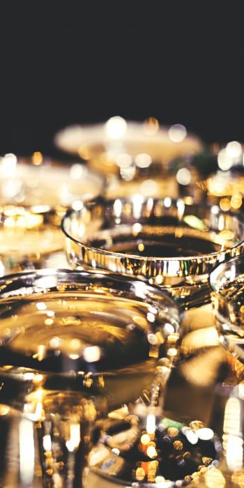 cup, golden, glass, sparkling, champagne, rest Wallpaper 720x1440