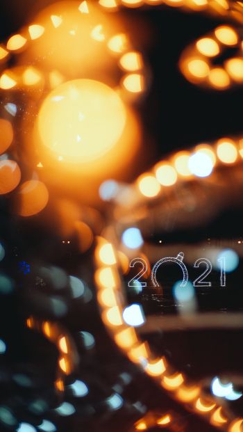 New Year, lights, days 2021, long exposure Wallpaper 640x1136
