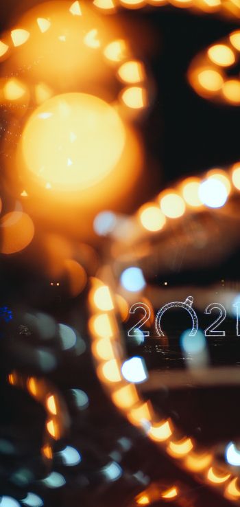 Обои 720x1520 Новый год , огни, 2021, длинная выдержка