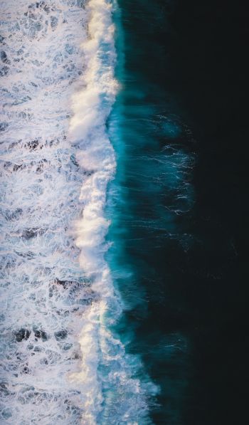 breeze, wave, ocean, water, shore, blue, sea Wallpaper 600x1024