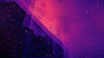 paint, splash, wall, abstraction, neon, pink, purple Wallpaper 1366x768