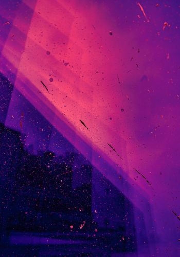 paint, splash, wall, abstraction, neon, pink, purple Wallpaper 1668x2388