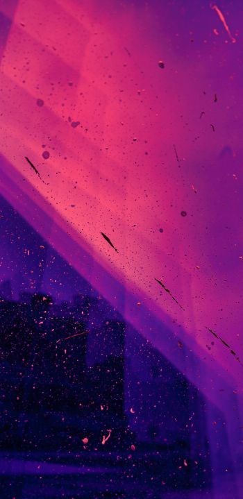 paint, splash, wall, abstraction, neon, pink, purple Wallpaper 1440x2960