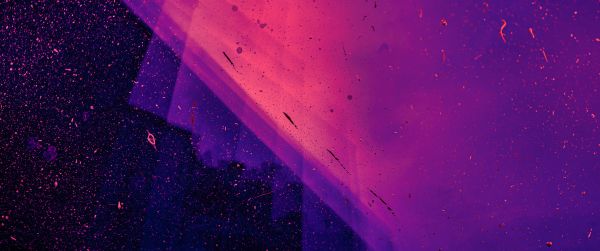 paint, splash, wall, abstraction, neon, pink, purple Wallpaper 3440x1440