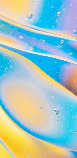 blobs. water, divorces, mood, yellow, blue Wallpaper 1080x2220