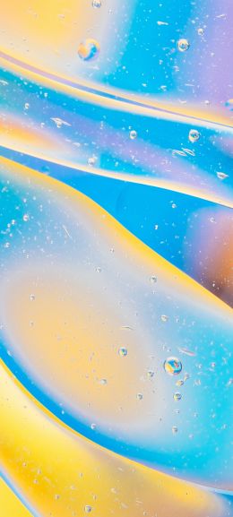 blobs. water, divorces, mood, yellow, blue Wallpaper 1440x3200