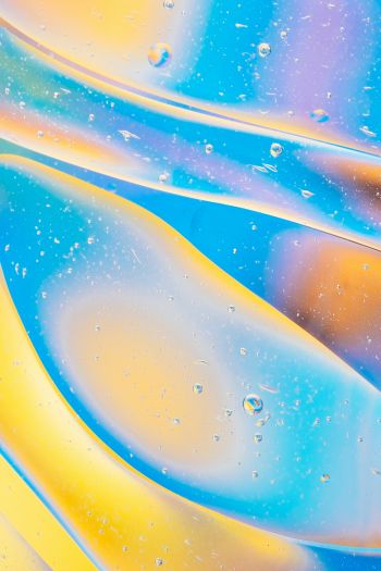 blobs. water, divorces, mood, yellow, blue Wallpaper 640x960