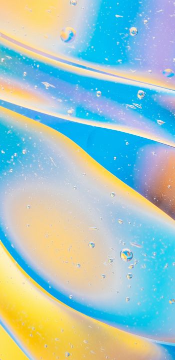 blobs. water, divorces, mood, yellow, blue Wallpaper 1440x2960