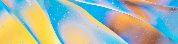 blobs. water, divorces, mood, yellow, blue Wallpaper 1590x400