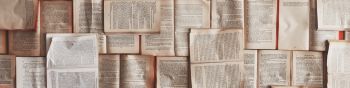 books, wall, page, text, book wall Wallpaper 1590x400