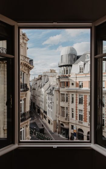 from window, window, air, streets, Paris, comfort Wallpaper 1752x2800
