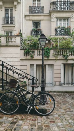 bicycle, cart, streets, ladder, walk, balconies Wallpaper 640x1136