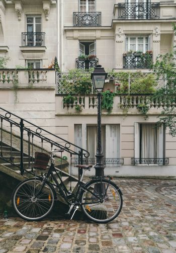 bicycle, cart, streets, ladder, walk, balconies Wallpaper 1640x2360