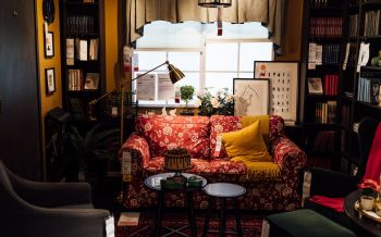 comfort, house, warm, sofa, plaid, cake, lamp Wallpaper 2560x1600