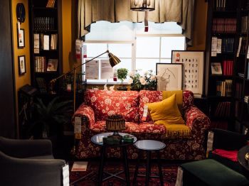 comfort, house, warm, sofa, plaid, cake, lamp Wallpaper 800x600