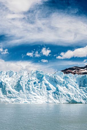 glaciers, ice, mountains, snow, water, landscape Wallpaper 640x960