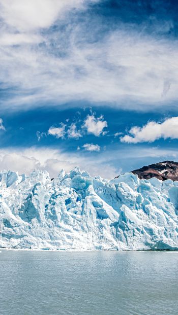 glaciers, ice, mountains, snow, water, landscape Wallpaper 640x1136