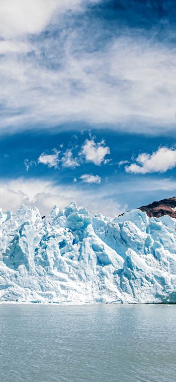 glaciers, ice, mountains, snow, water, landscape Wallpaper 1080x2340