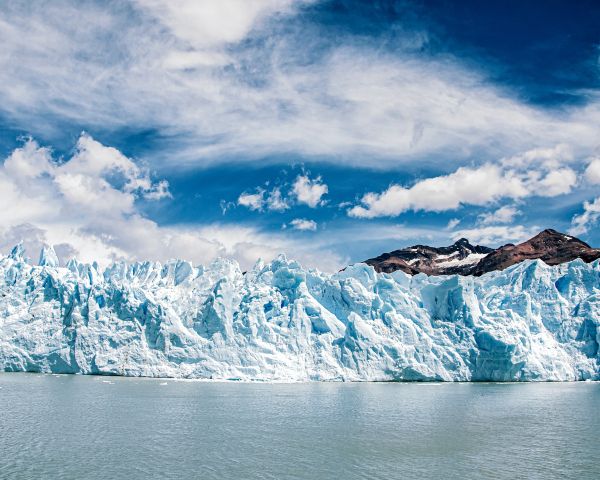 glaciers, ice, mountains, snow, water, landscape Wallpaper 1280x1024