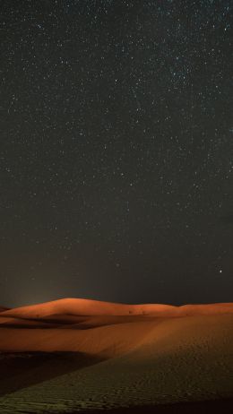 Обои 720x1280 ночь, пустыня, песок, звезды, звездное небо, небо