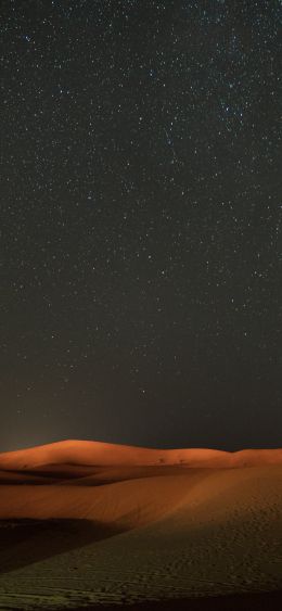 night, desert, sand, stars, starry sky, sky Wallpaper 1080x2340
