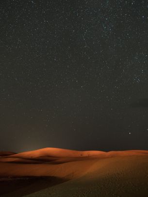 night, desert, sand, stars, starry sky, sky Wallpaper 1536x2048