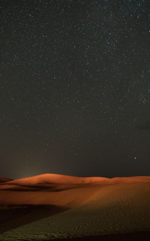 night, desert, sand, stars, starry sky, sky Wallpaper 1600x2560