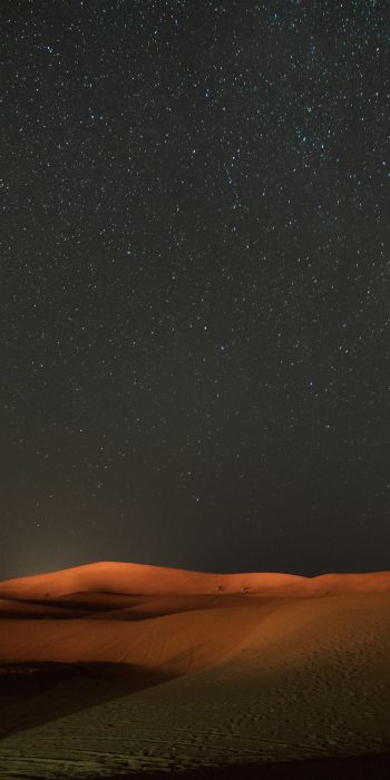 night, desert, sand, stars, starry sky, sky Wallpaper 720x1440