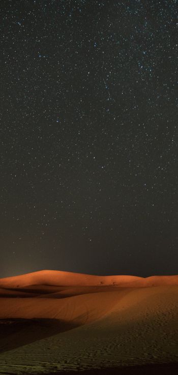 Обои 720x1520 ночь, пустыня, песок, звезды, звездное небо, небо