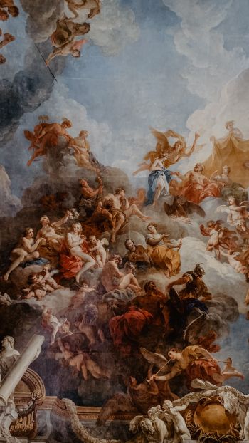 Обои 1440x2560 картина, рисунок, леи, боги, ангелы