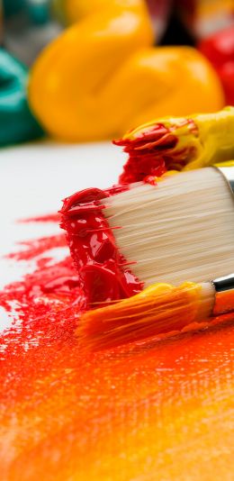 brush, paint, bright colors, canvas Wallpaper 1440x2960