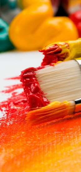 brush, paint, bright colors, canvas Wallpaper 720x1520