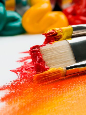brush, paint, bright colors, canvas Wallpaper 2048x2732
