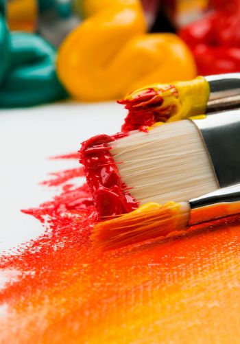 brush, paint, bright colors, canvas Wallpaper 1668x2388